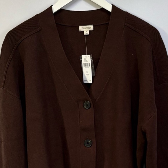 NWT Anthropologie Pilcro Slim Ribbed V-Neck Cardigan Sweater 2X - Picture 12 of 15